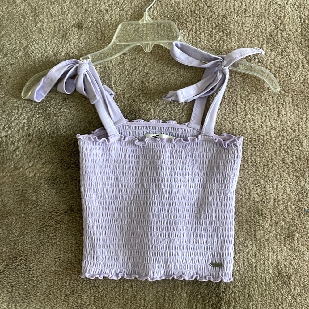 Purple Hollister Tie Crop Top
